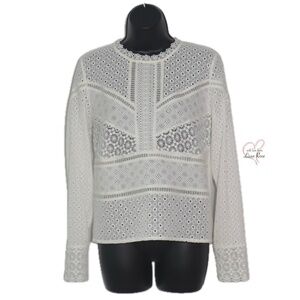 Burnham Mixed Media Geometric Lace Top (James Coviello for Anthropologie)